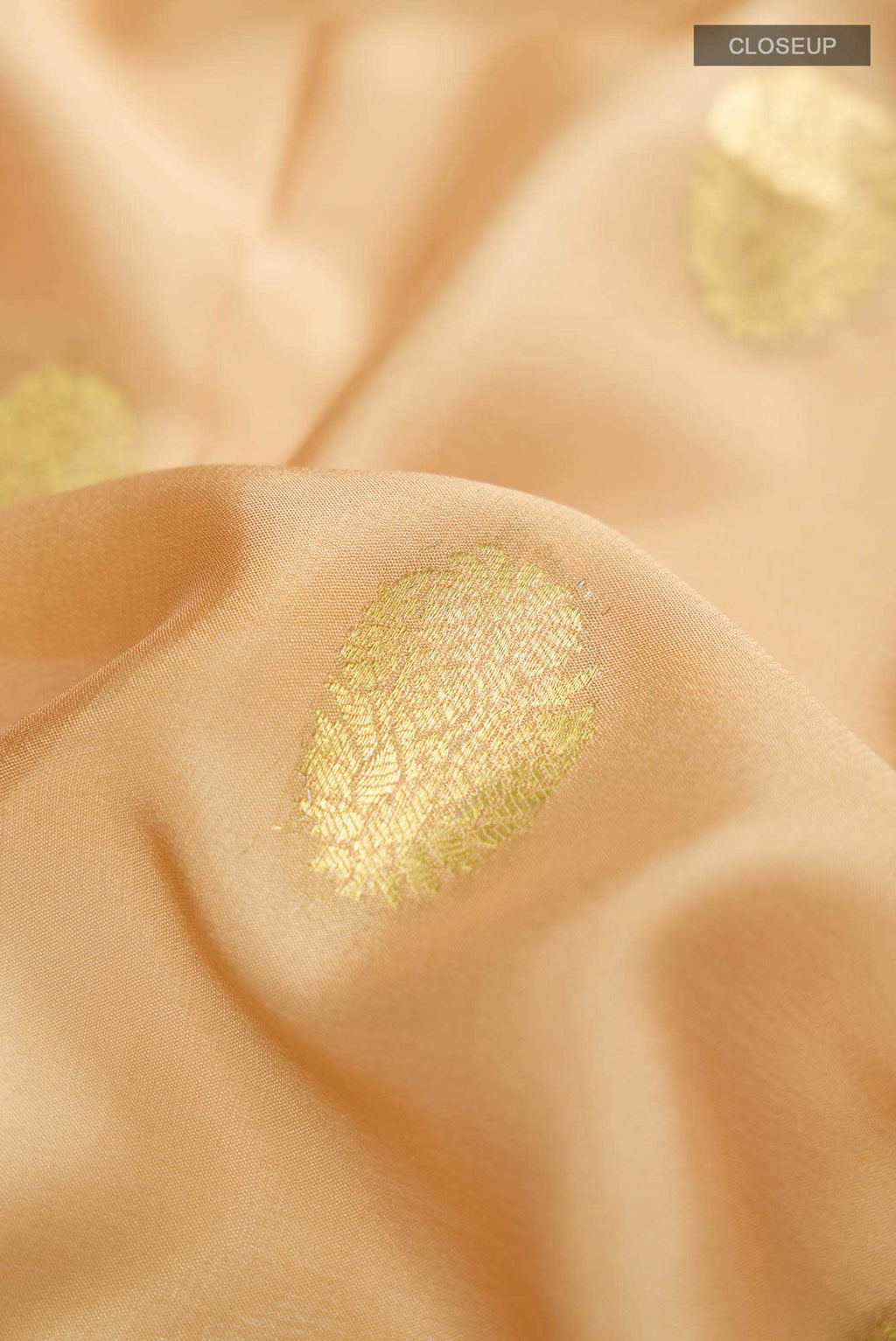 Beige Mysore Crepe Saree