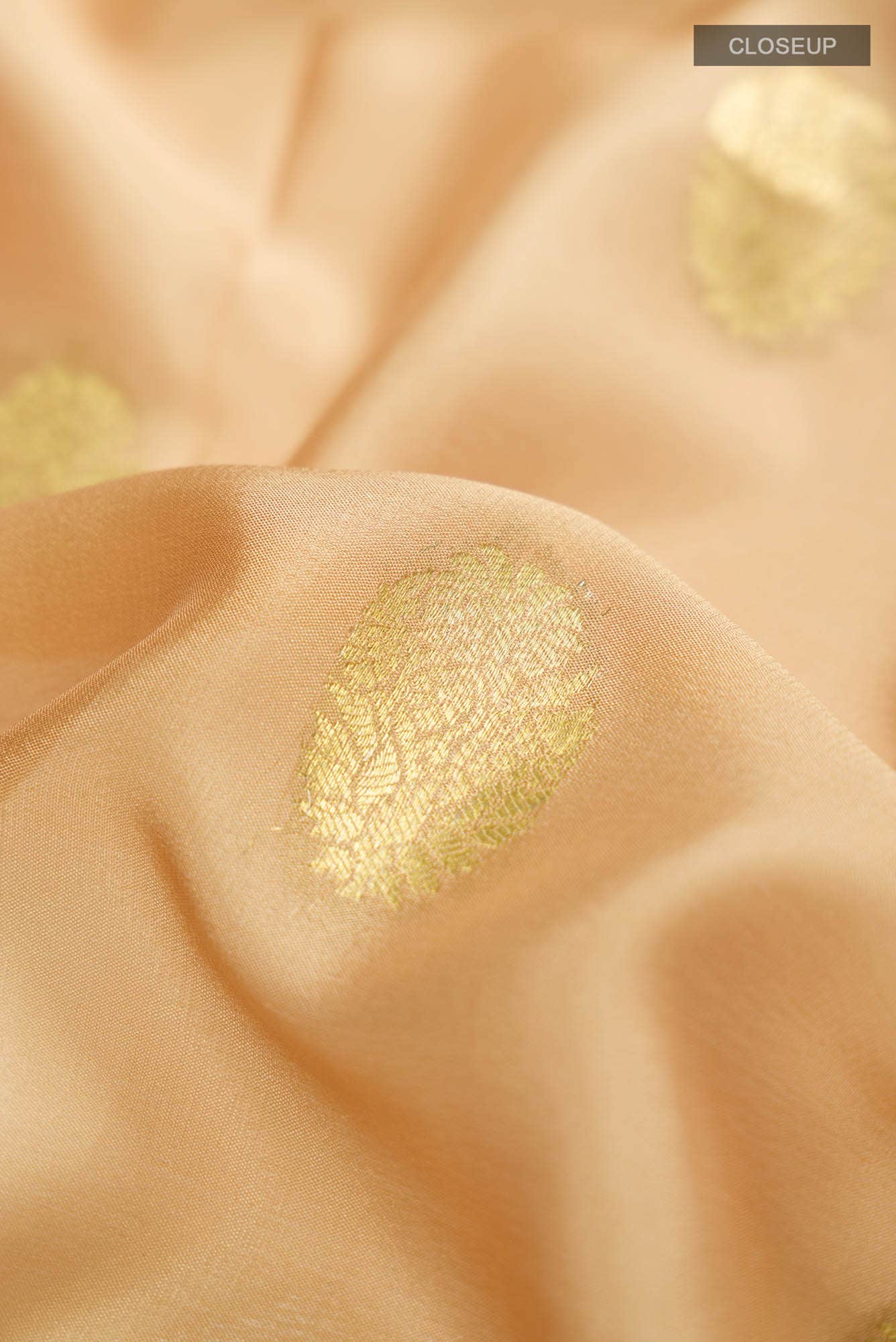 Beige Mysore Crepe Saree