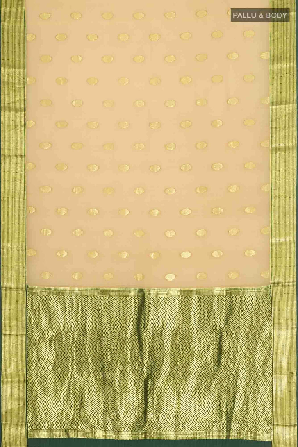 Beige Mysore Crepe Saree