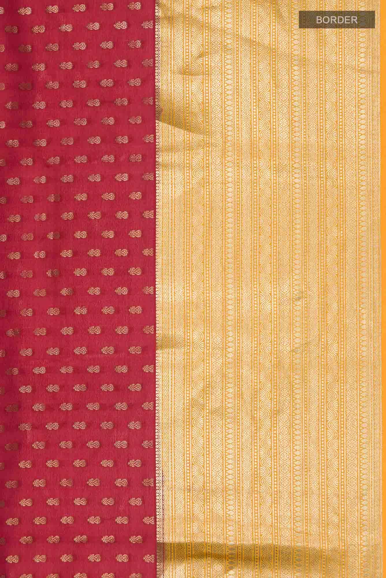 Red Mysore Crepe Saree