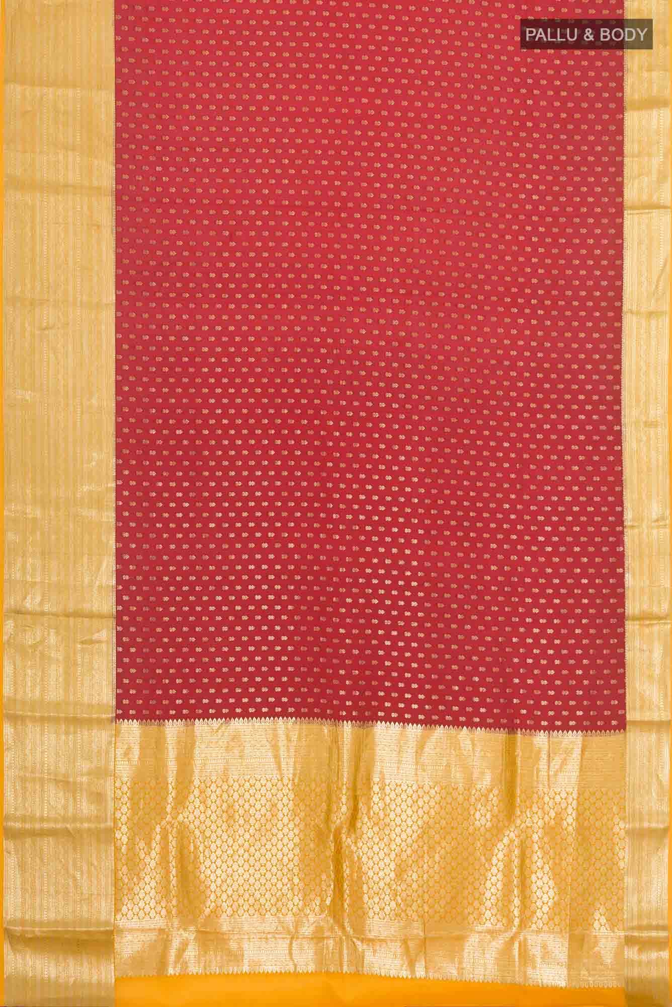 Red Mysore Crepe Saree