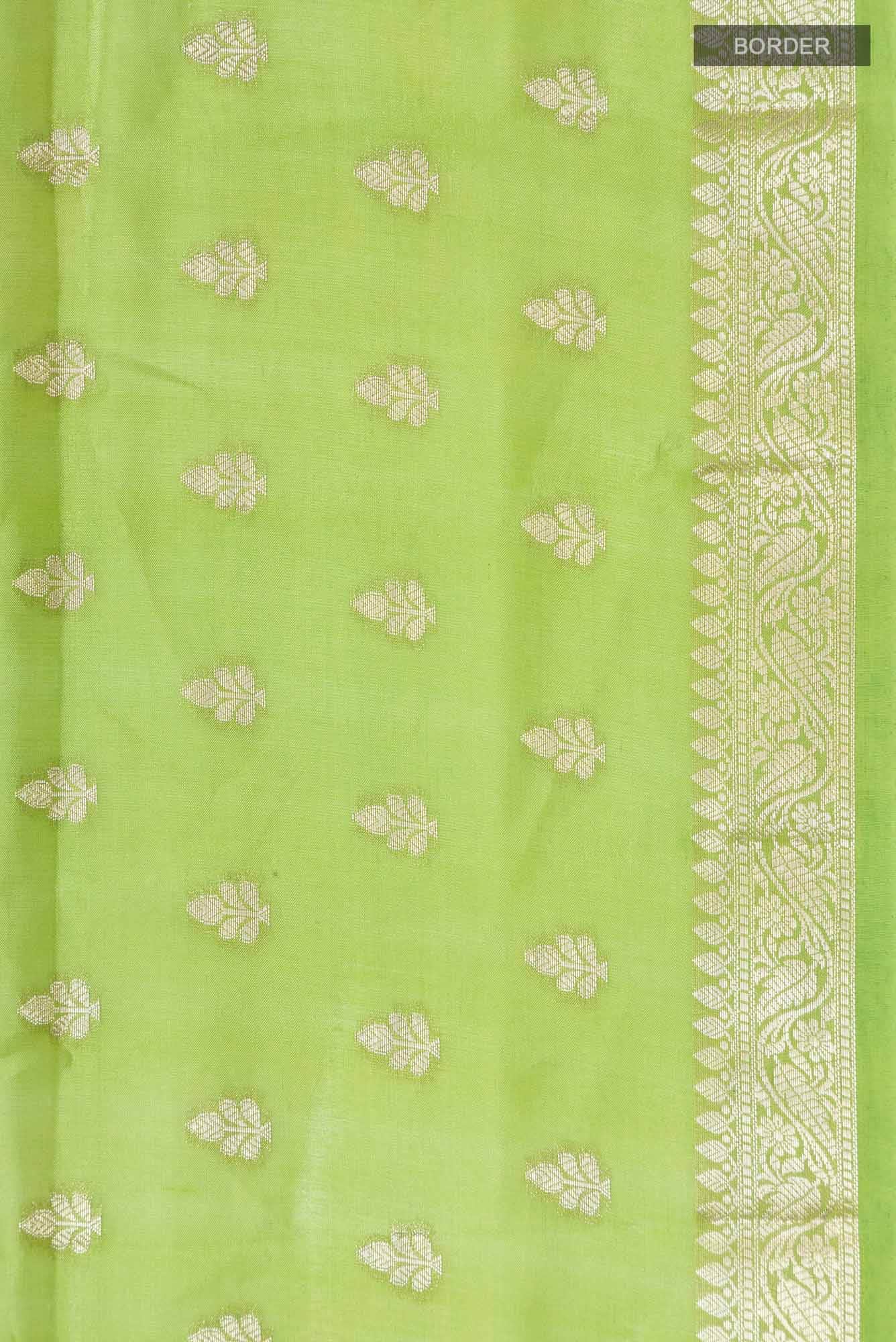Green Banarasi Raw Silk Saree