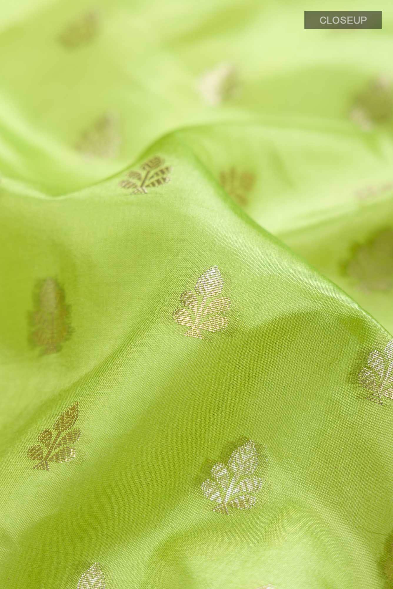 Green Banarasi Raw Silk Saree