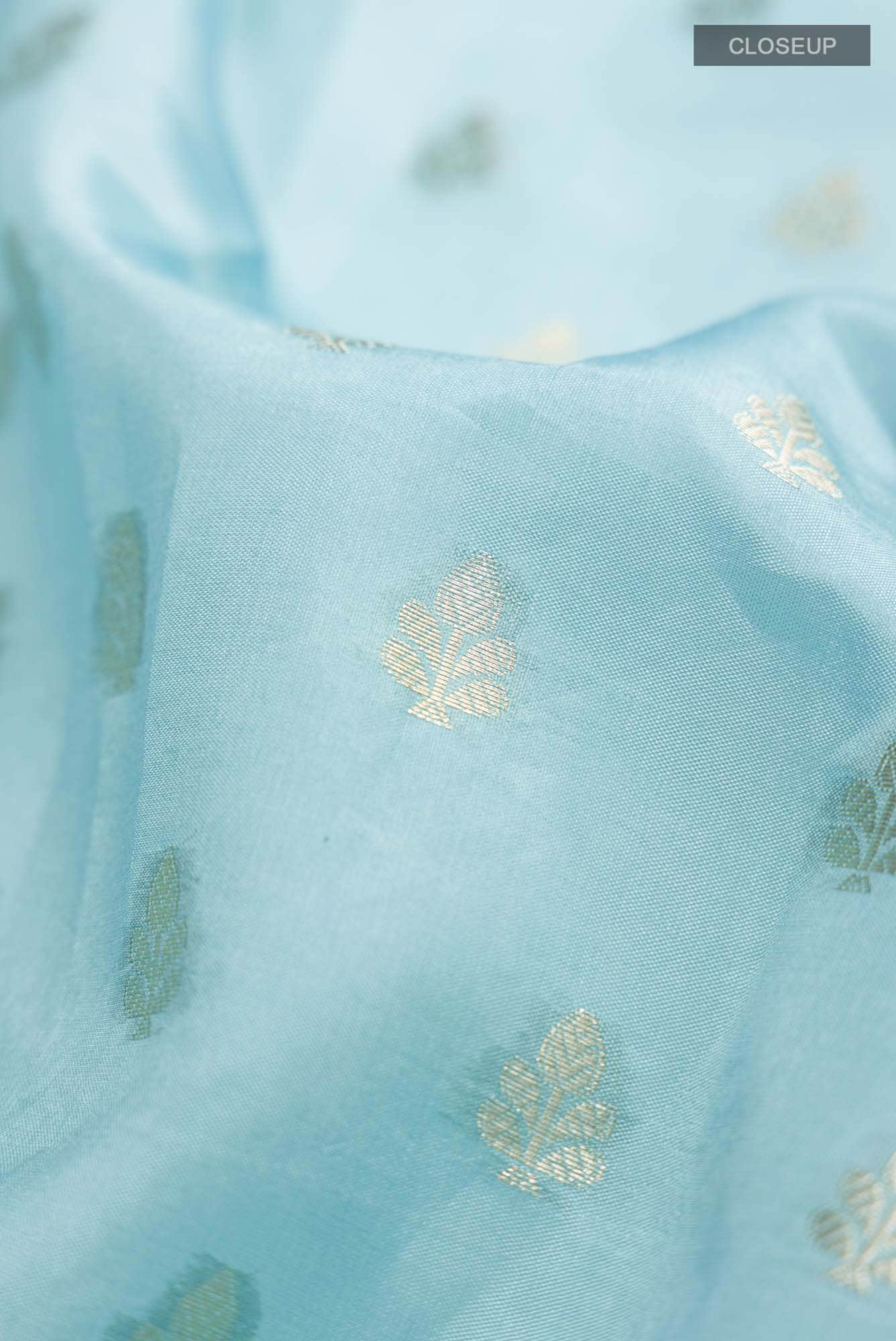 Blue Banarasi Raw Silk Saree