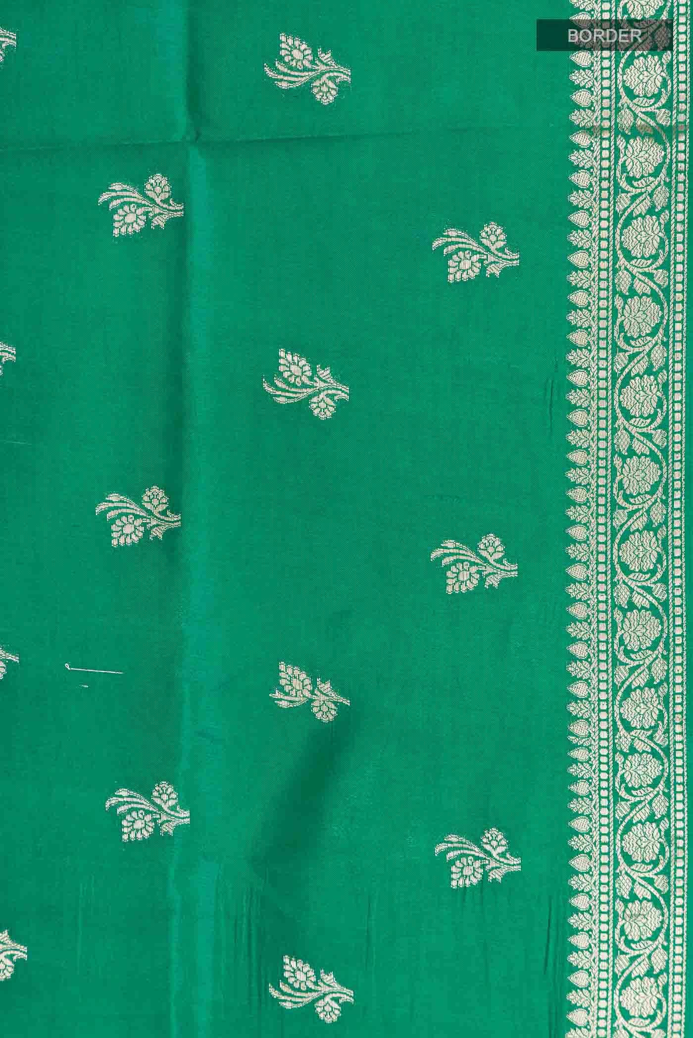 Green Banarasi Raw Silk Saree