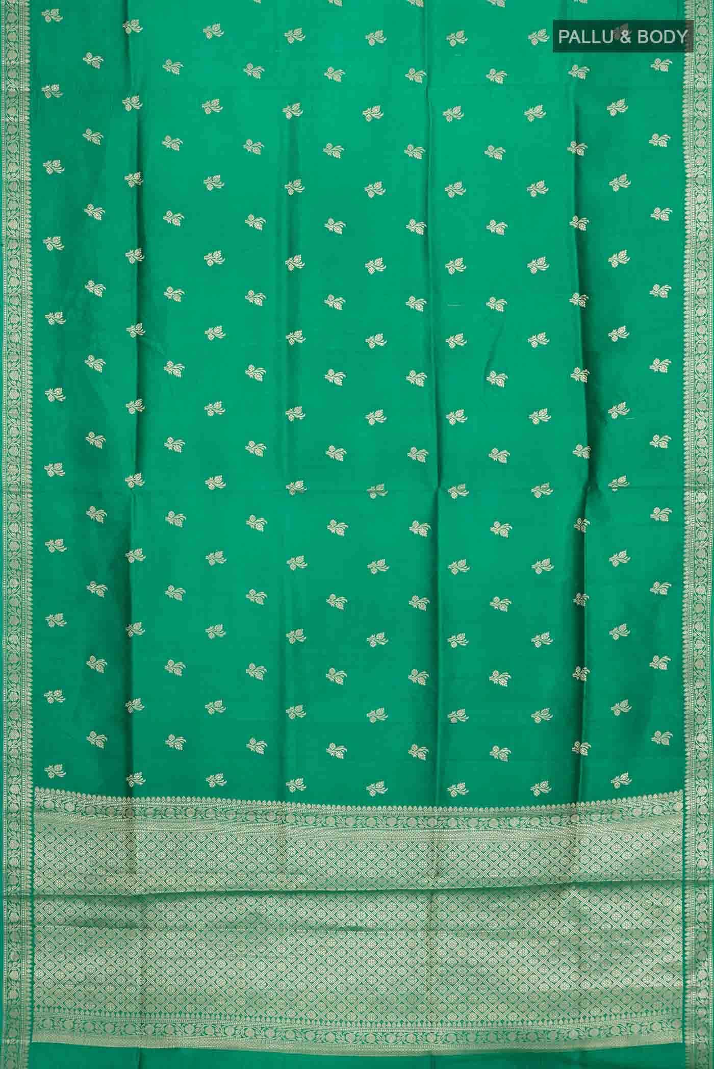 Green Banarasi Raw Silk Saree