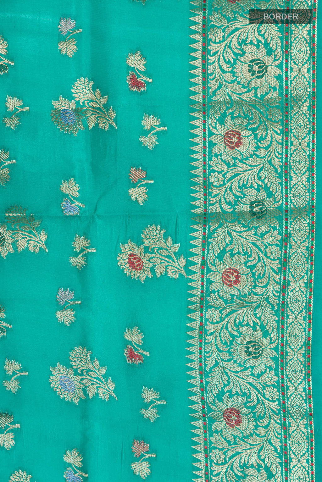 Green Banarasi Raw Silk Saree
