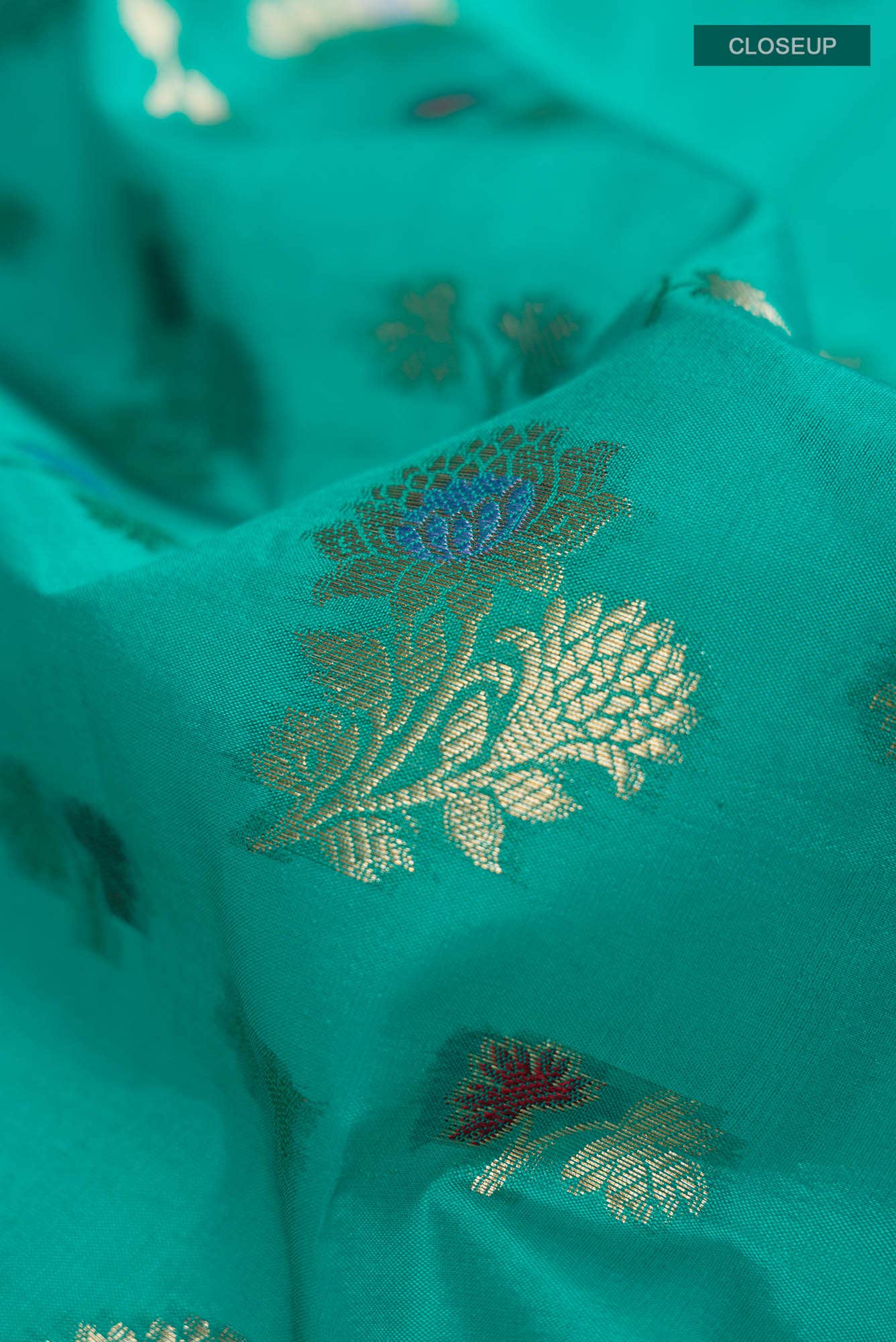 Green Banarasi Raw Silk Saree