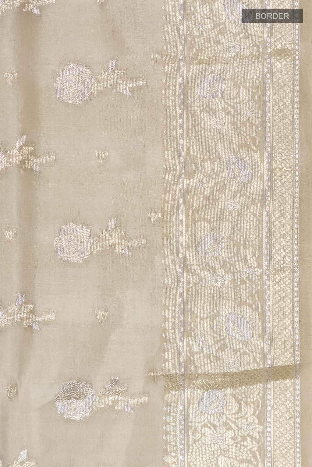 Beige Banarasi Raw Silk Saree
