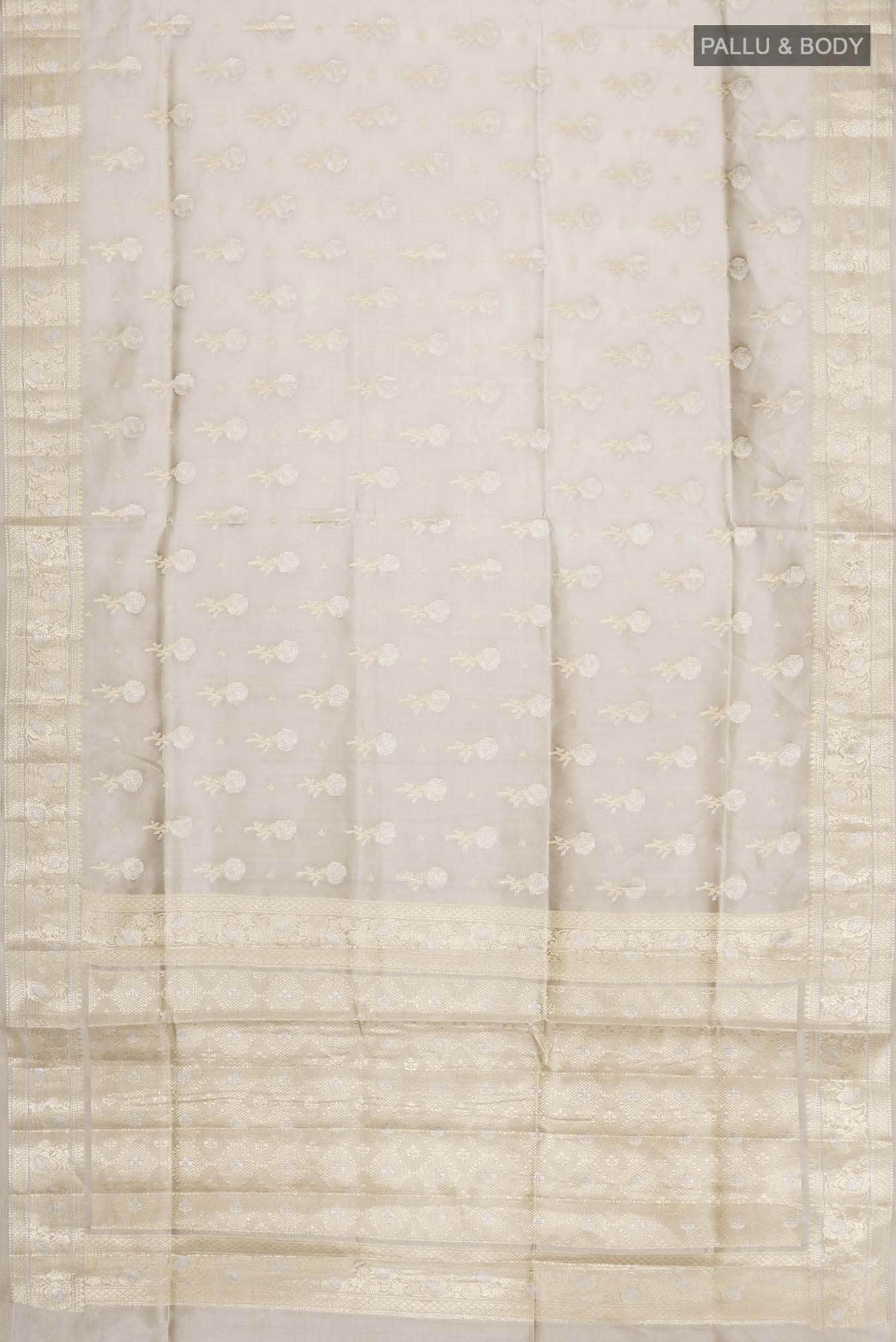 Beige Banarasi Raw Silk Saree