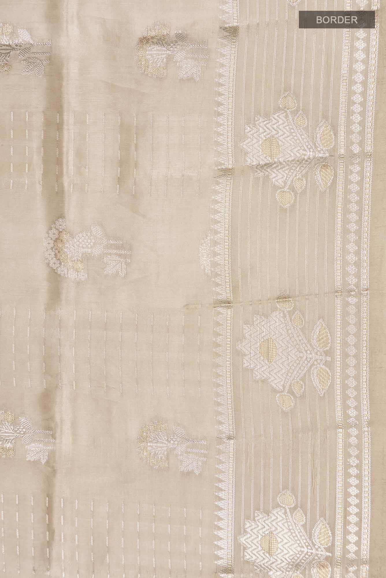 Beige Banarasi Raw Silk Saree