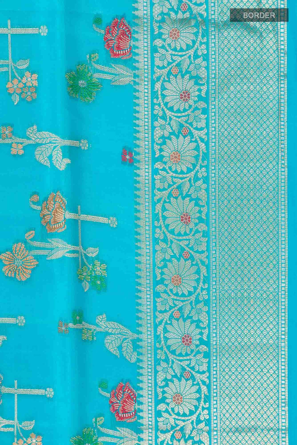 Blue Banarasi Raw Silk Saree