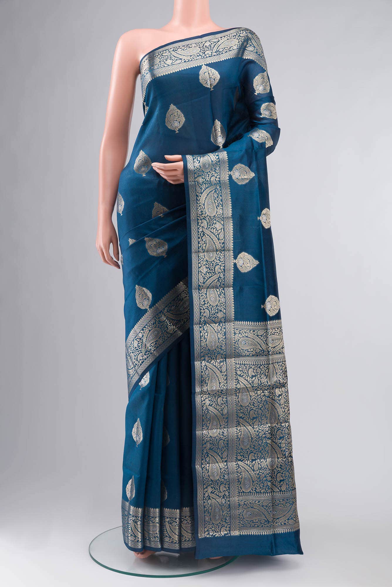 Blue Banarasi Silk Saree