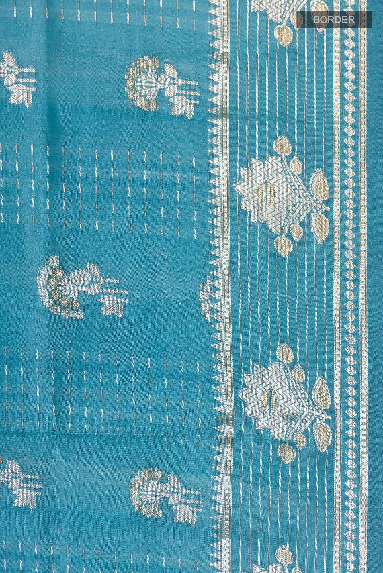 Blue Banarasi Raw Silk Saree