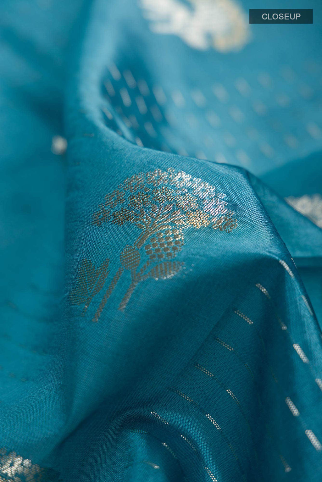 Blue Banarasi Raw Silk Saree