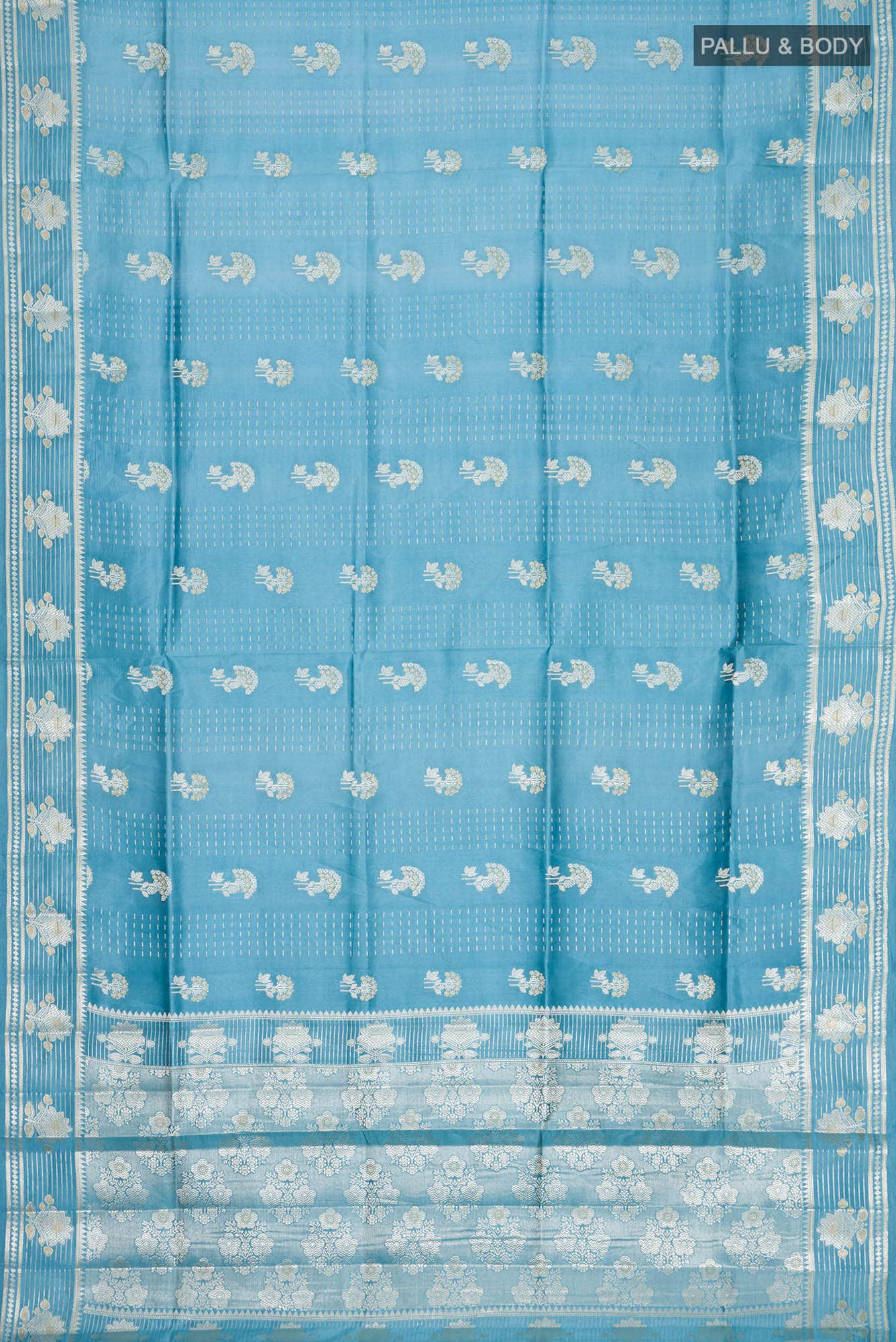 Blue Banarasi Raw Silk Saree