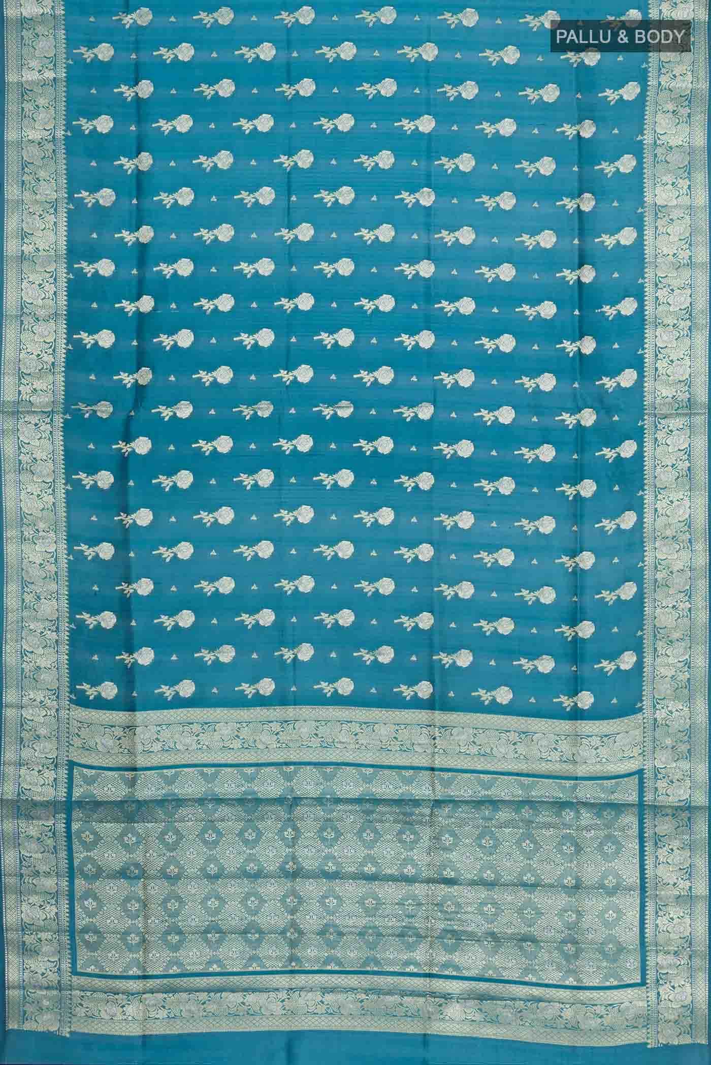Blue Banarasi Raw Silk Saree