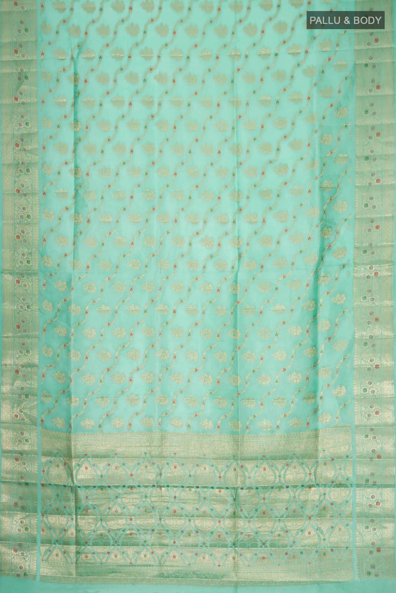 Green Banarasi Raw Silk Saree
