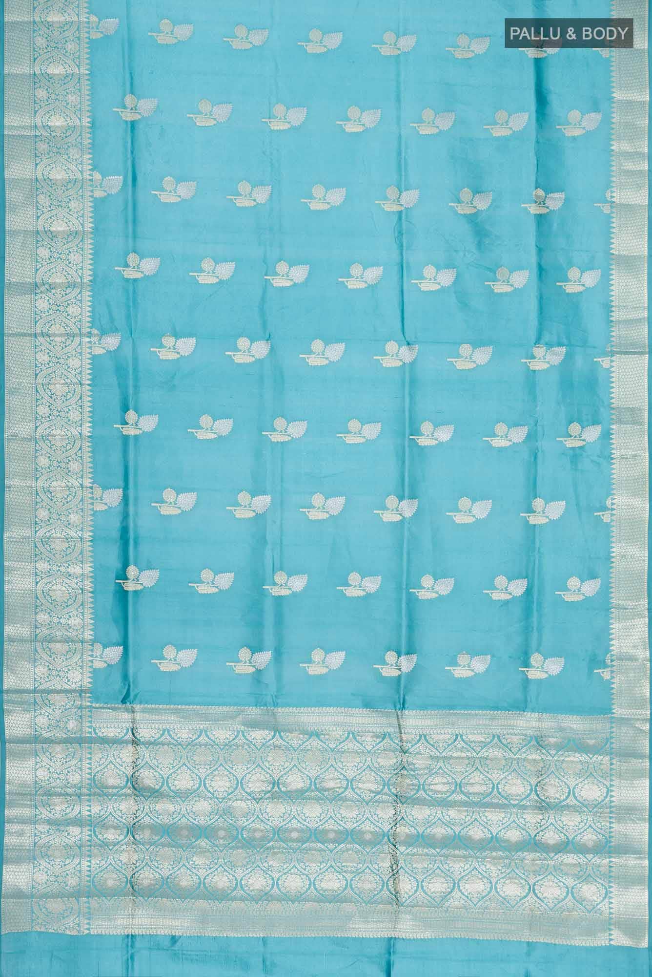 Blue Banarasi Raw Silk Saree