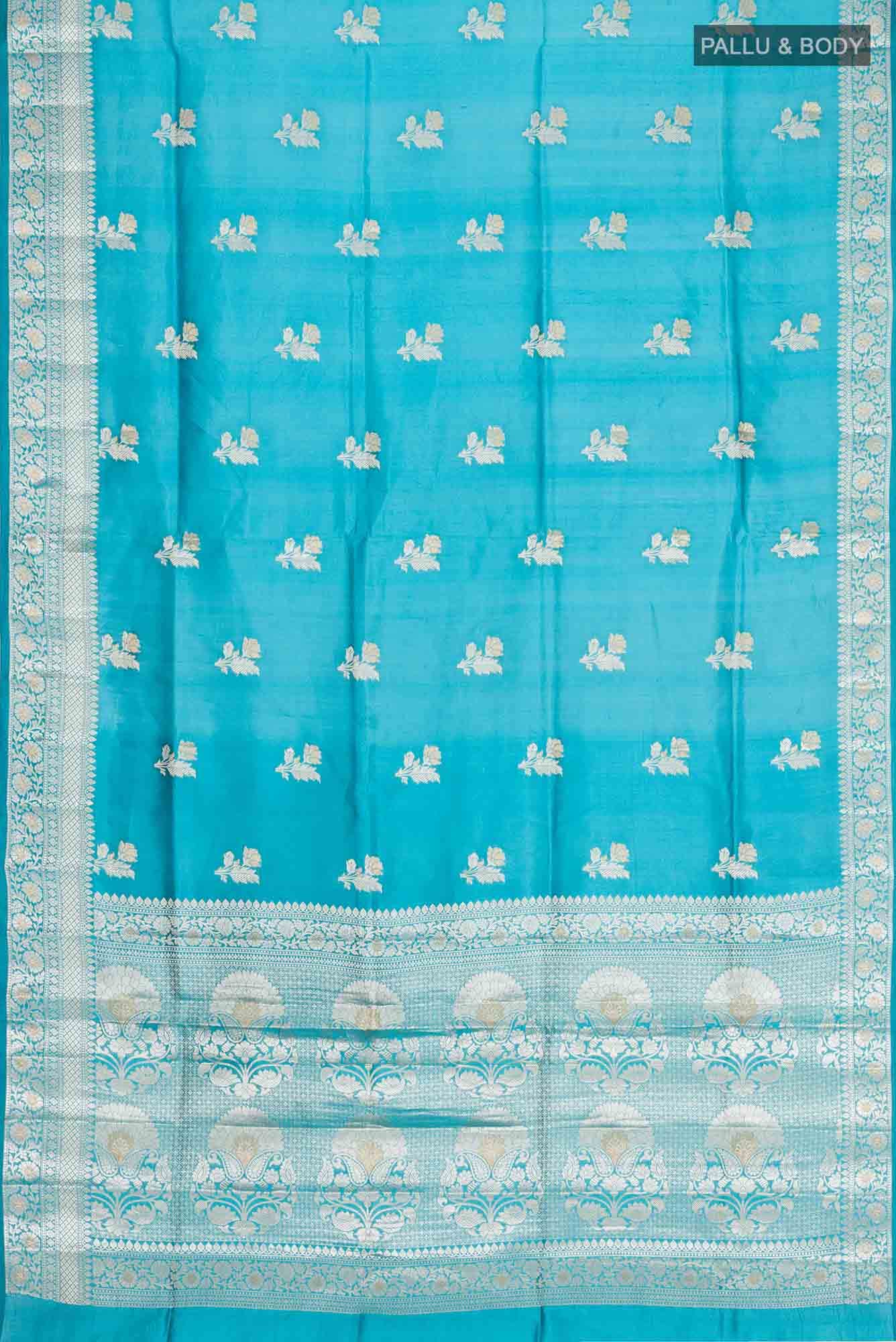 Blue Banarasi Raw Silk Saree