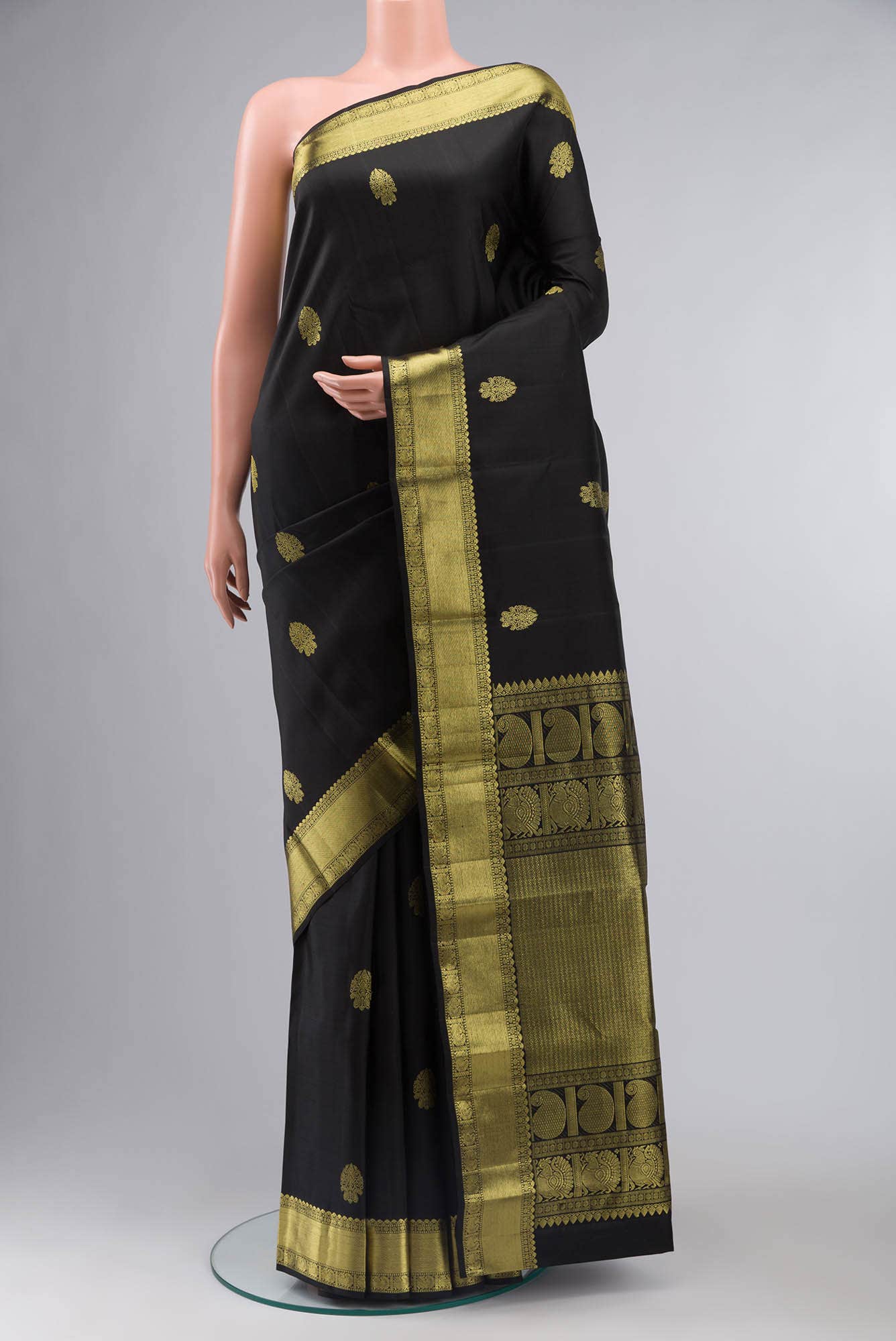 Black Kanchipuram Silk Saree