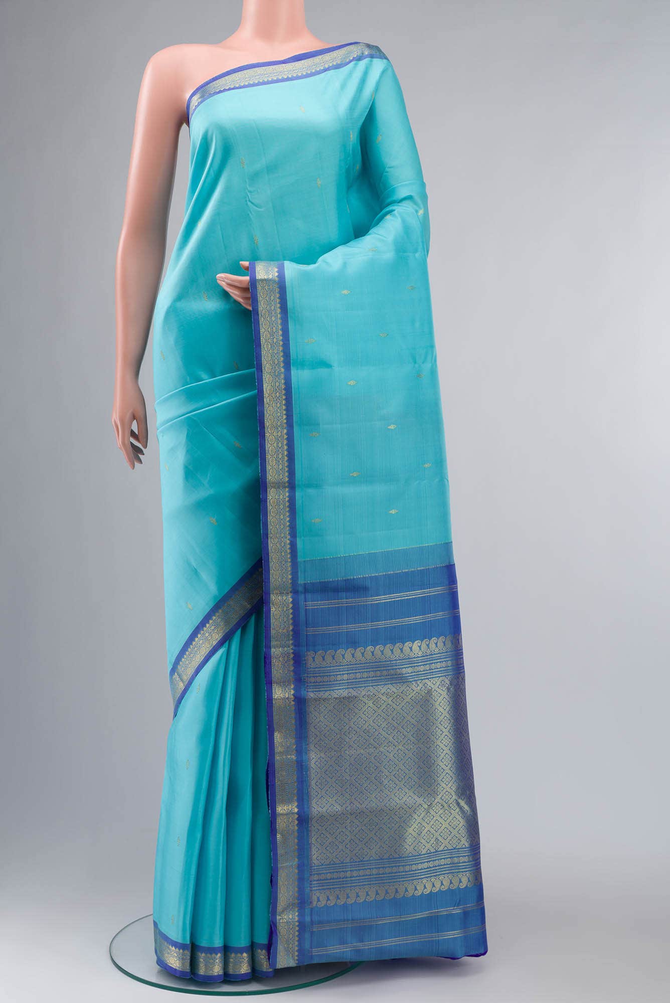 Blue Kanchipuram Silk Saree