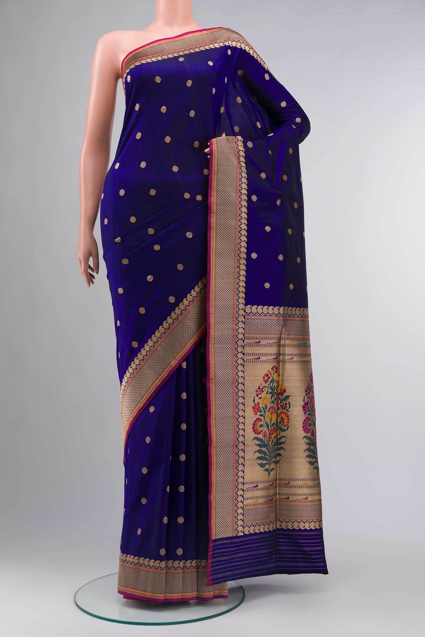 Blue Banarasi Silk Saree