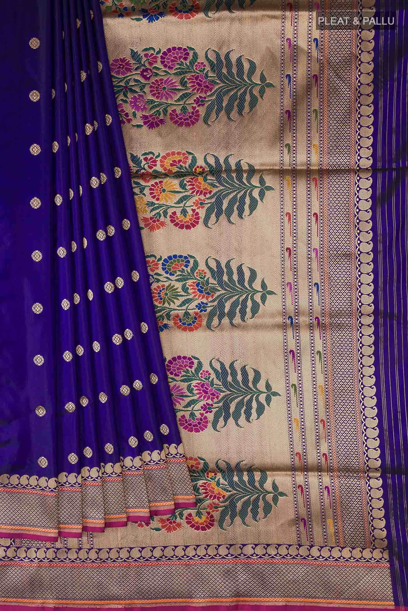 Blue Banarasi Silk Saree
