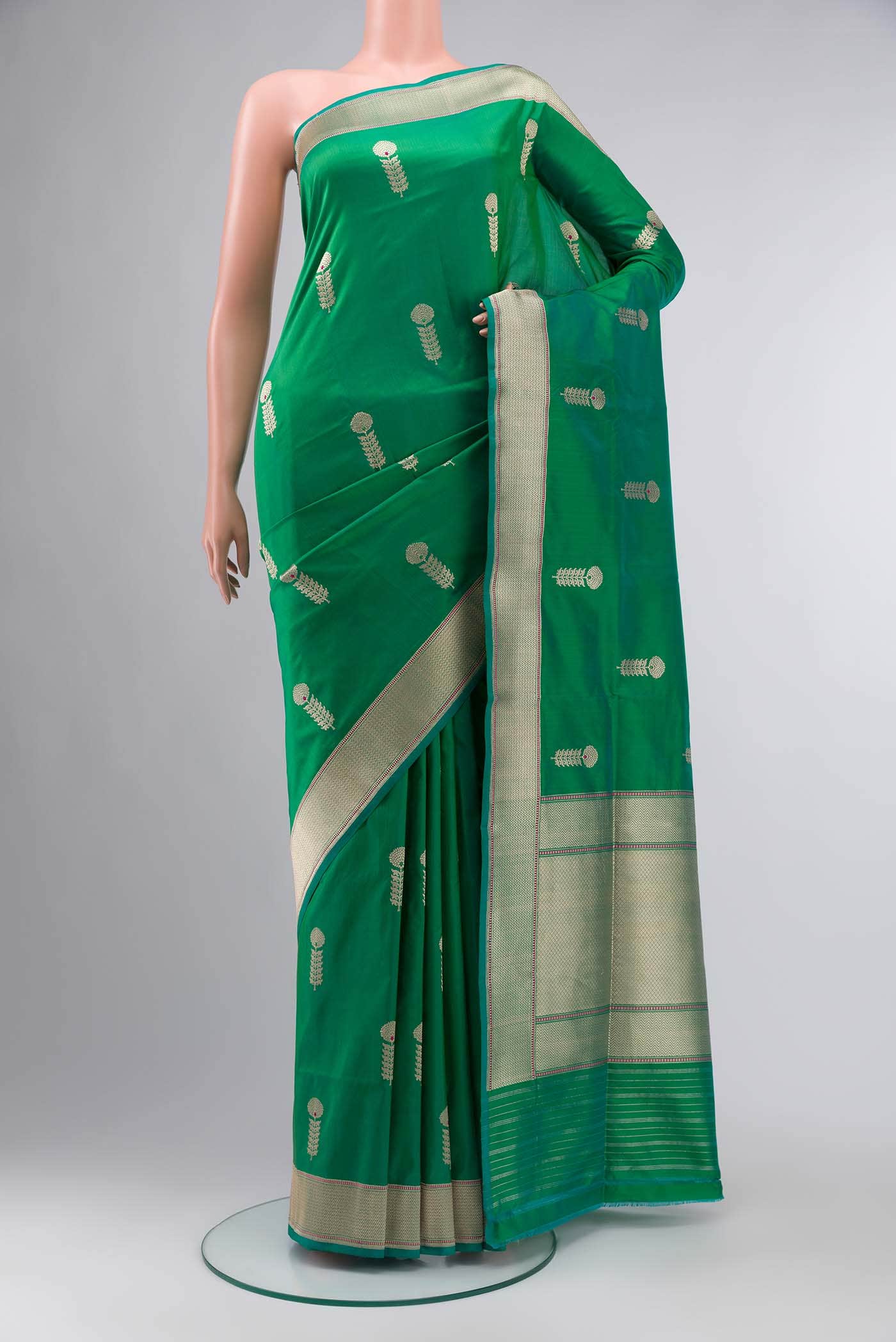 Green Banarasi Silk Saree