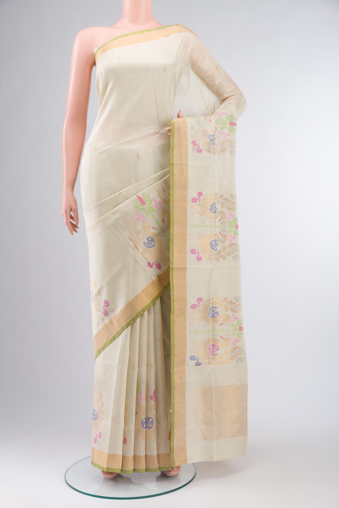 Cream Uppada Silk Saree