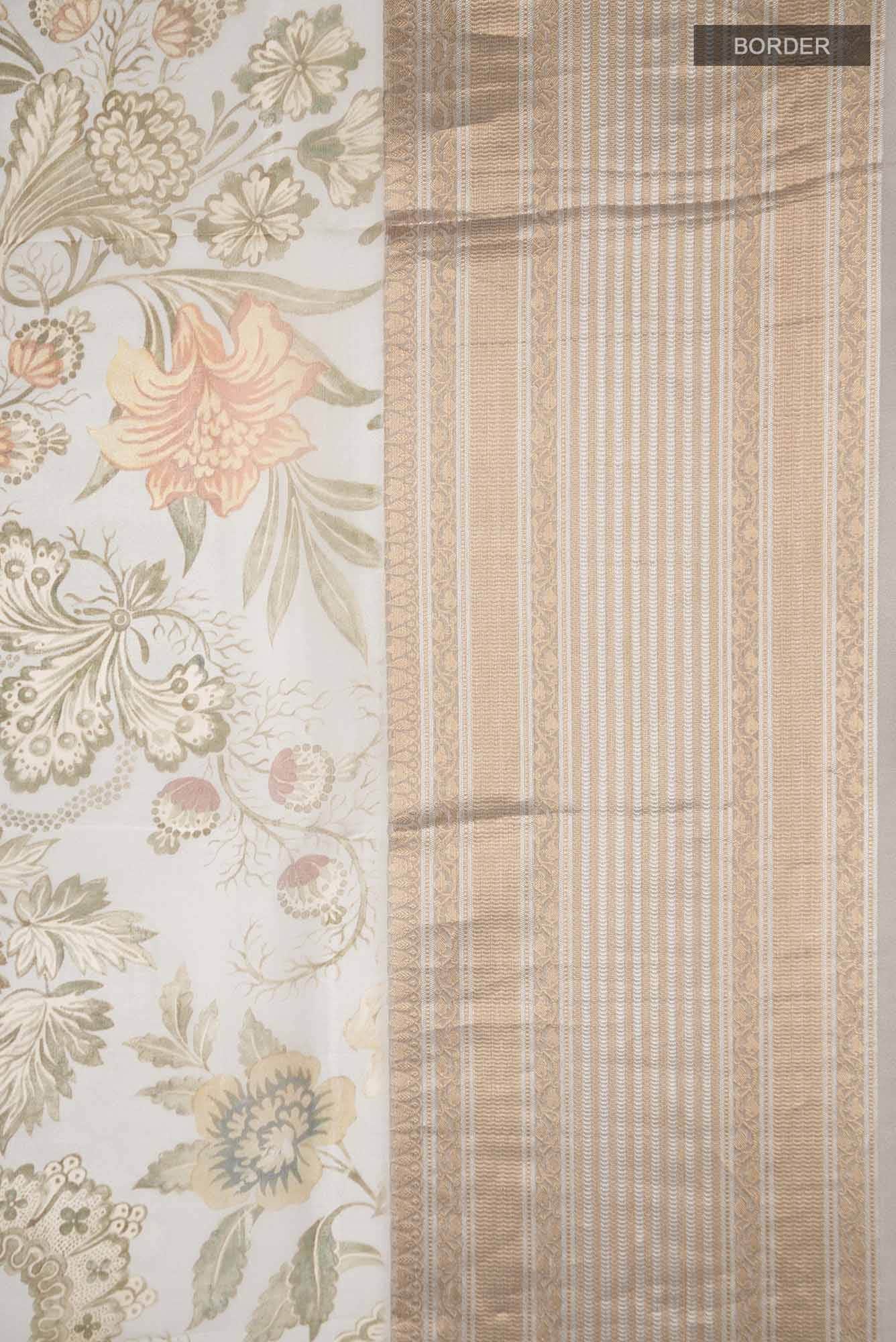 Grey Organza Silk Saree