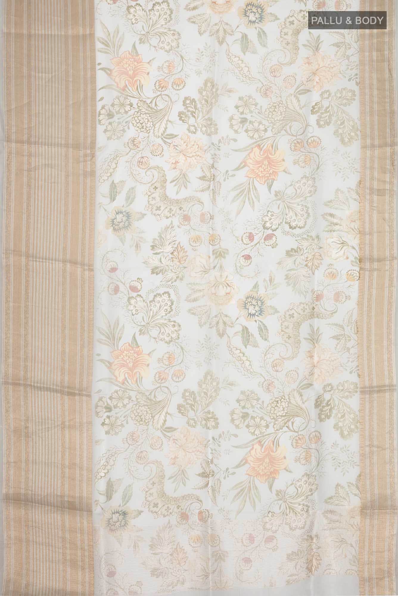 Grey Organza Silk Saree
