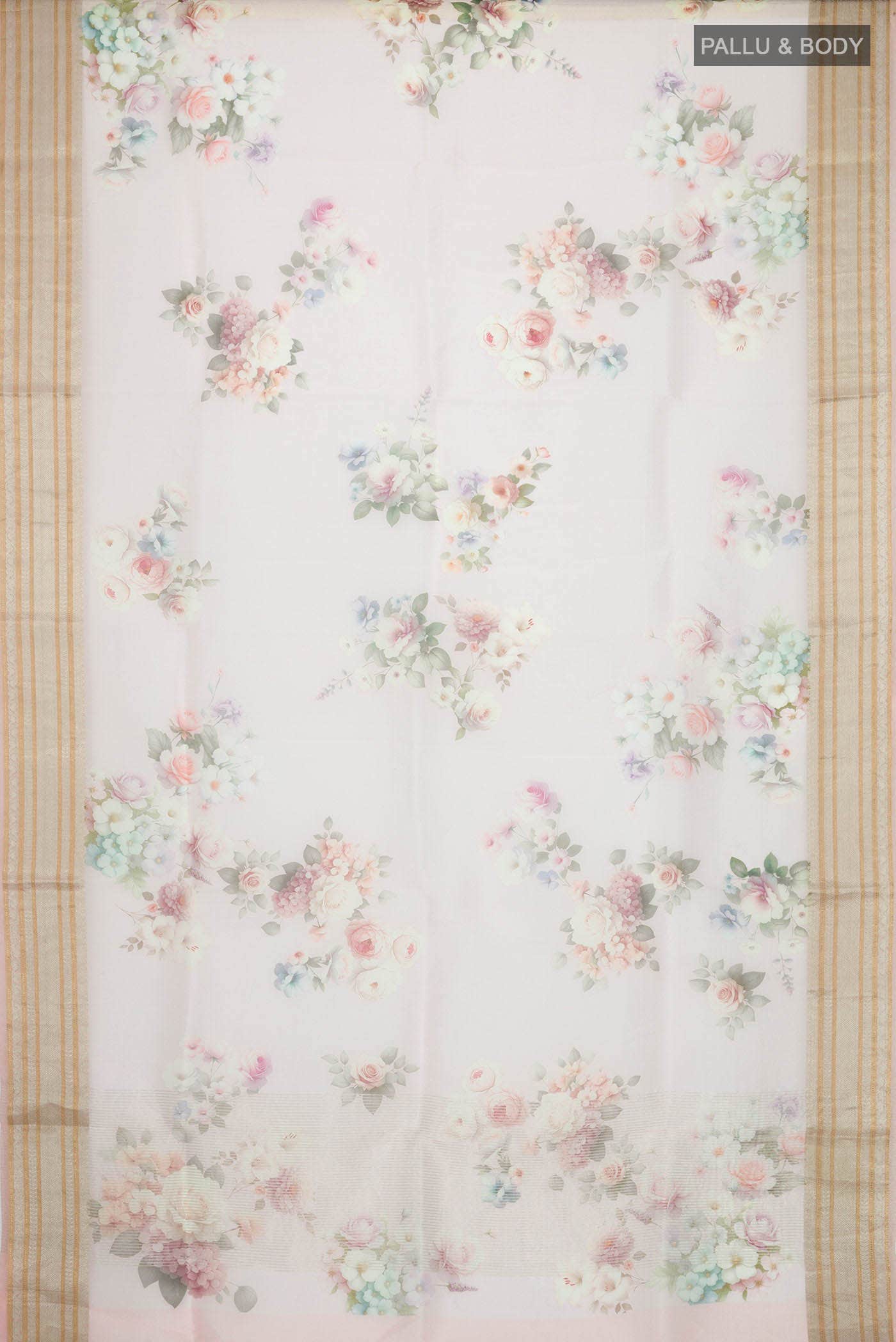 Rose pink Organza Silk Saree