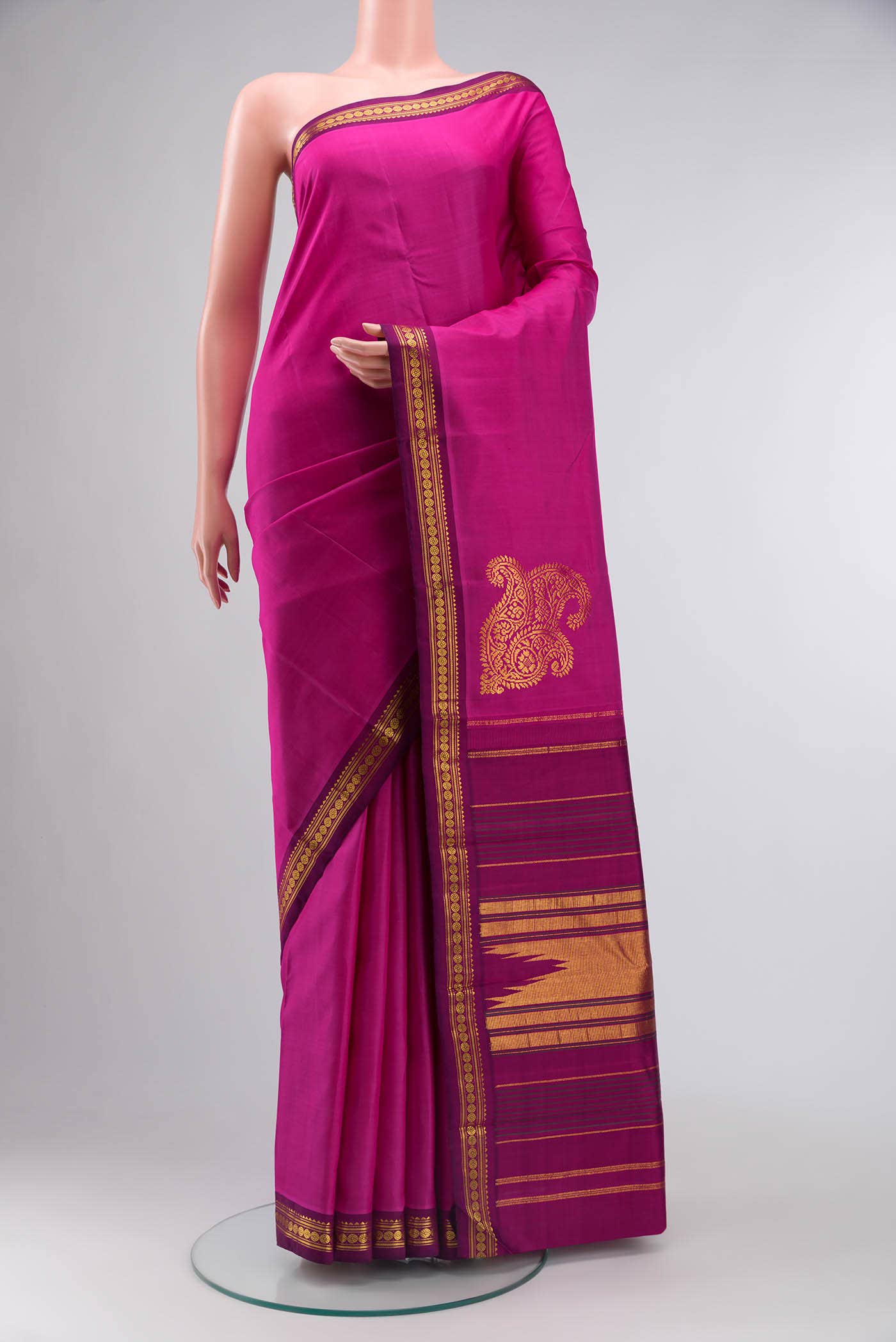 Rani Pink Kanchipuram Silk Saree
