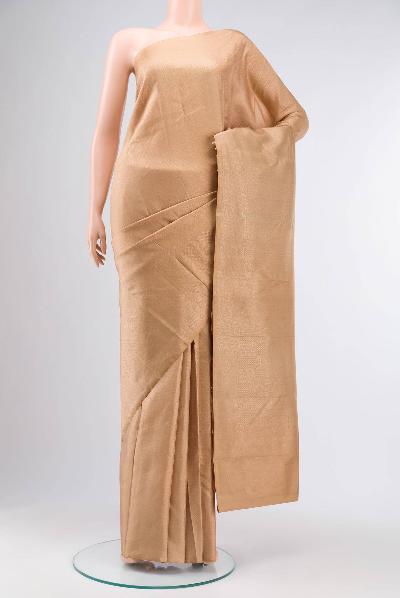 Beige Kanchipuram Silk Saree