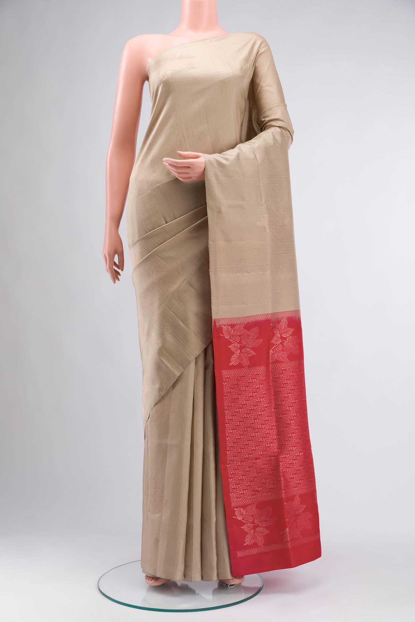 Beige Soft Silk Saree