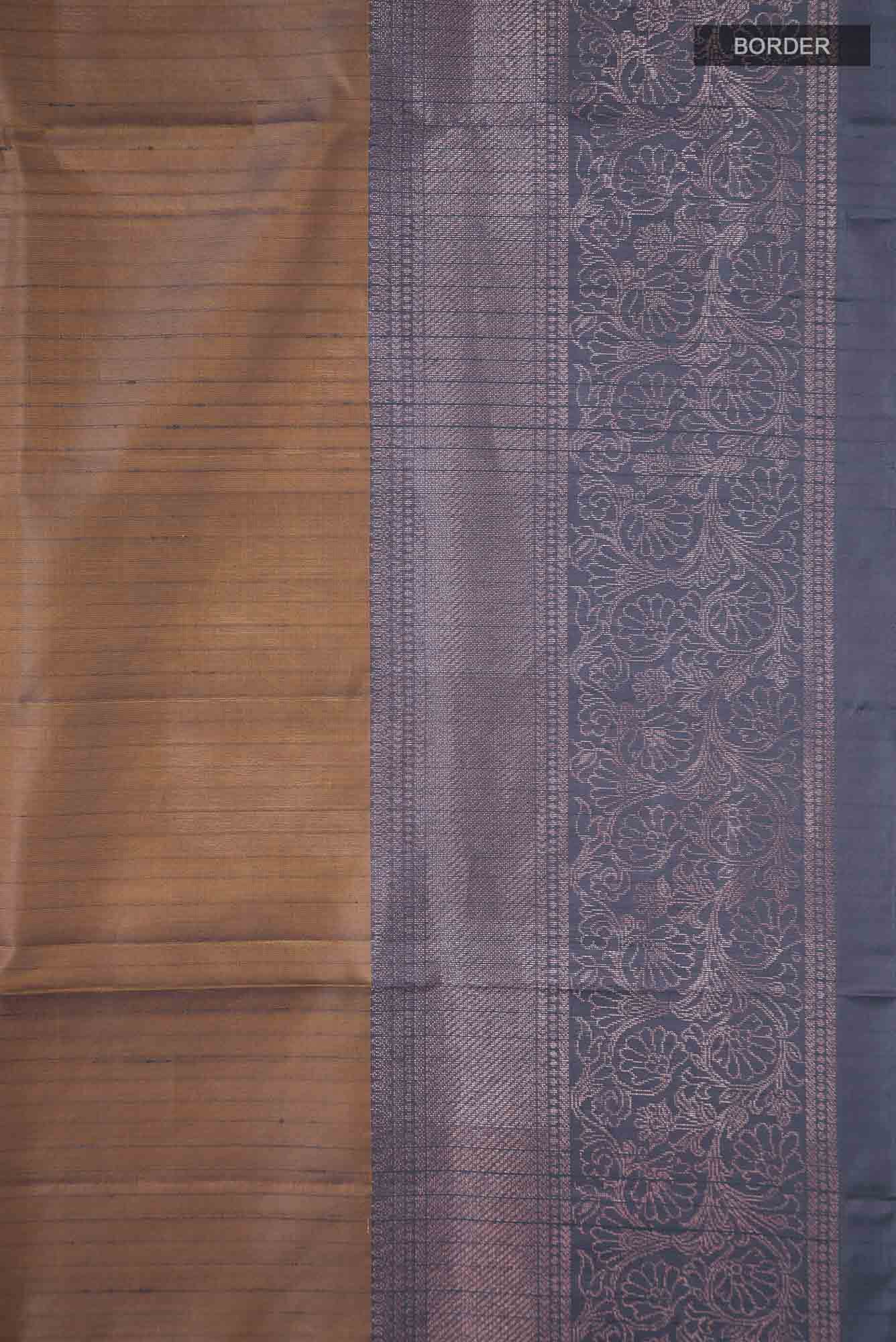 Yellow with Grey Dual Tone Soft Silk Saree