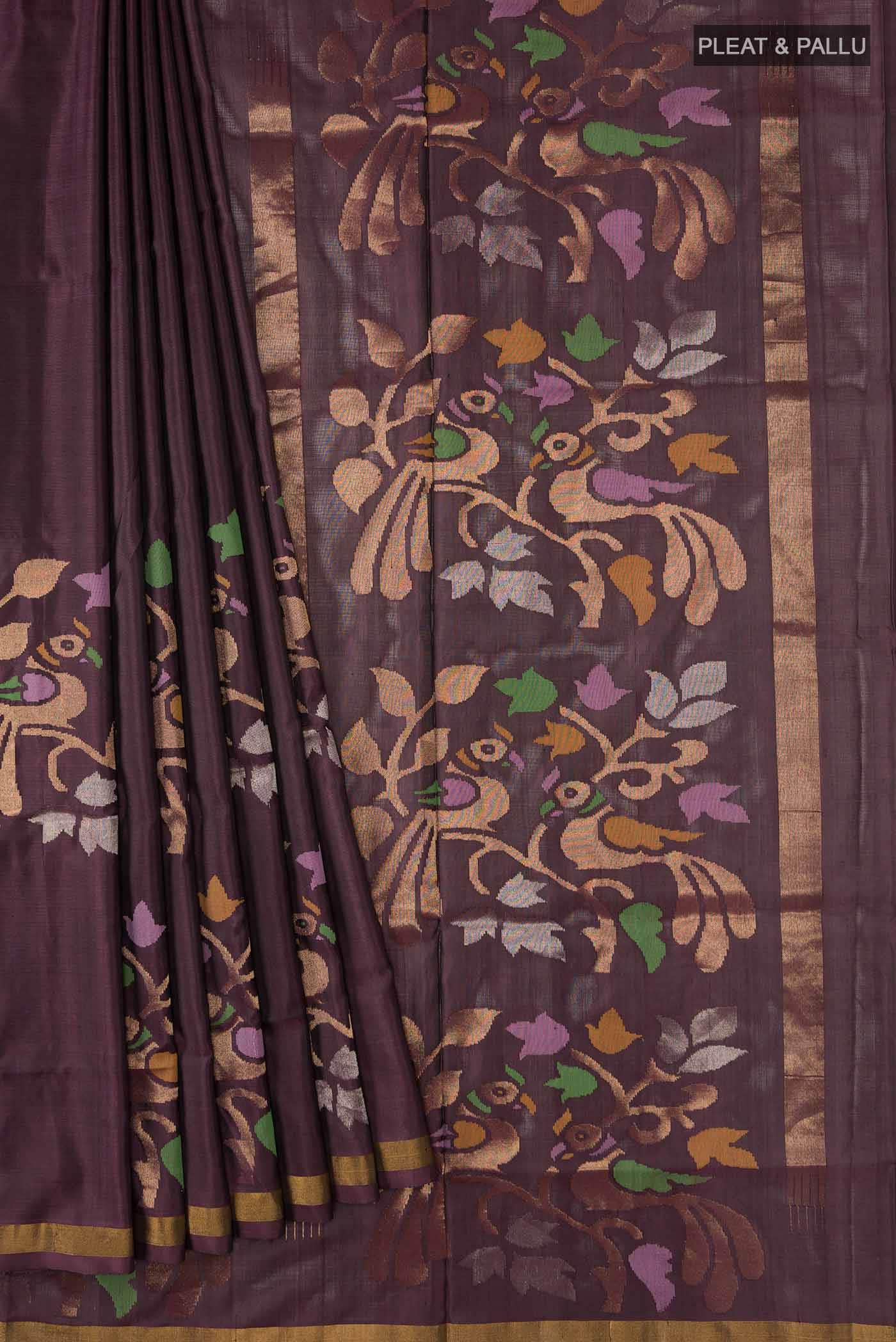 Brown Uppada Silk Saree