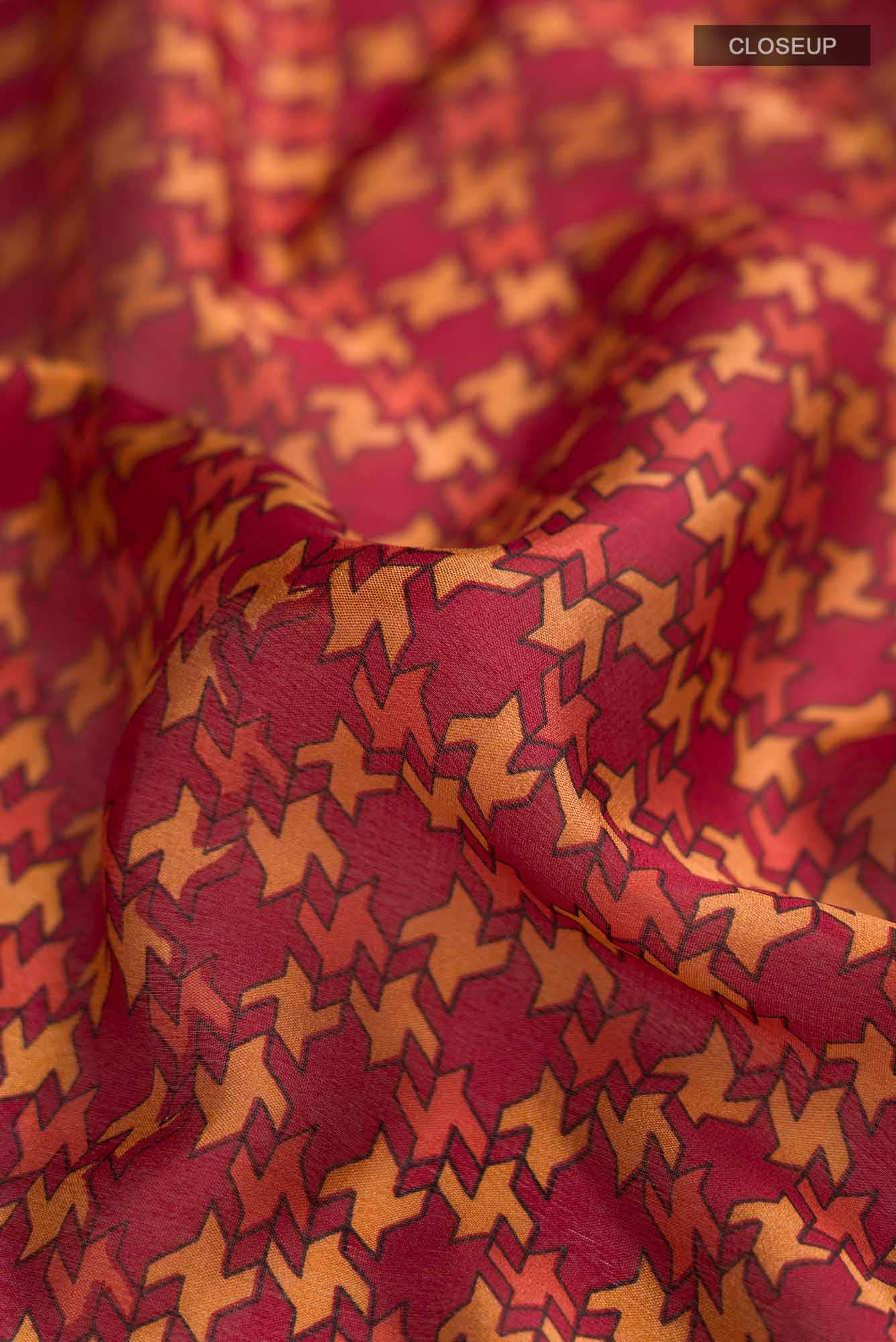 Maroon Mysore Crepe Saree