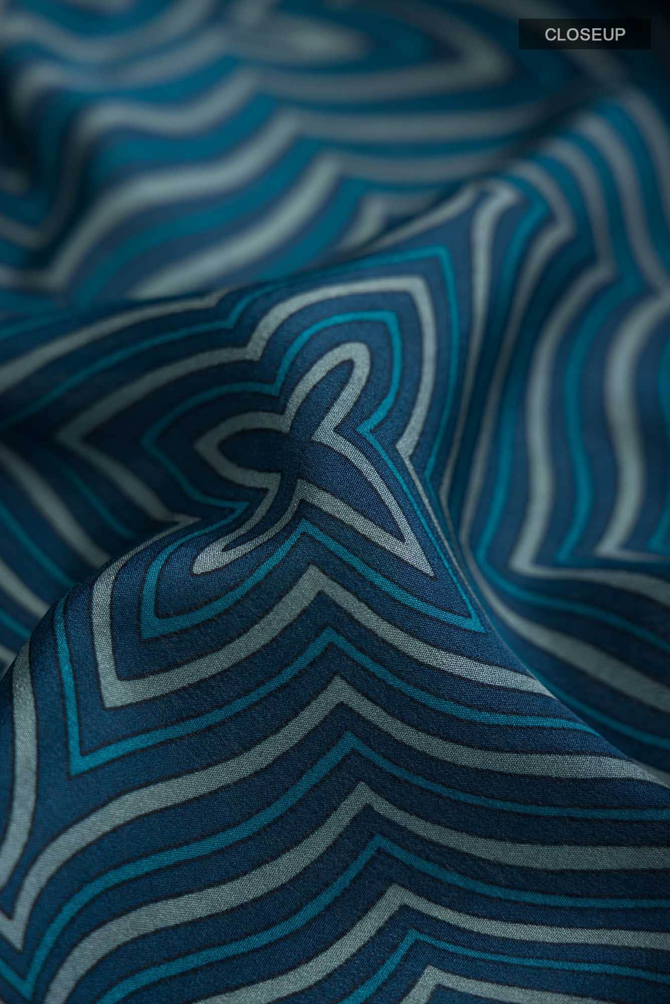 Blue Crepe Saree