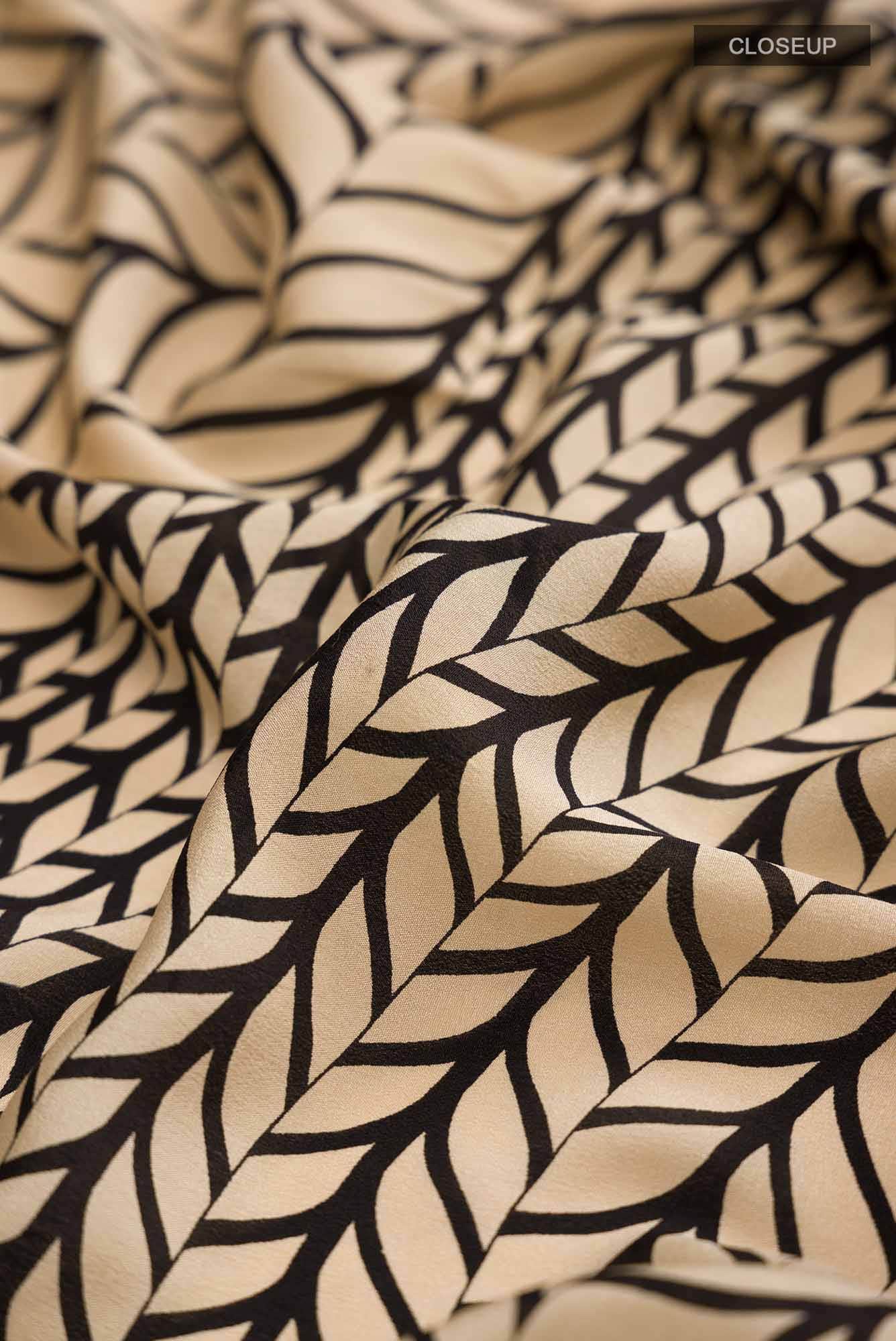 Cream Mysore Crepe Saree