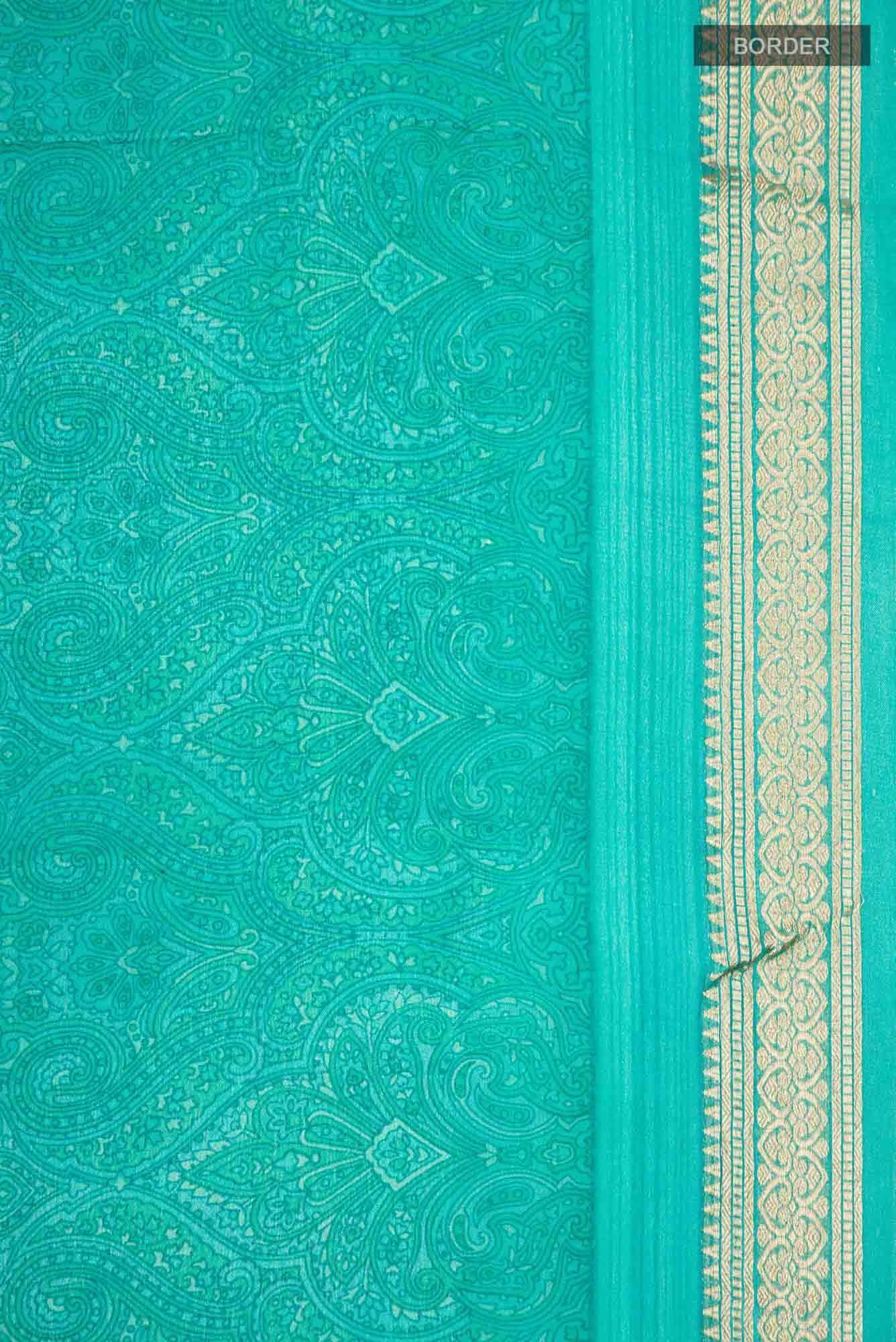 Green Crepe Saree