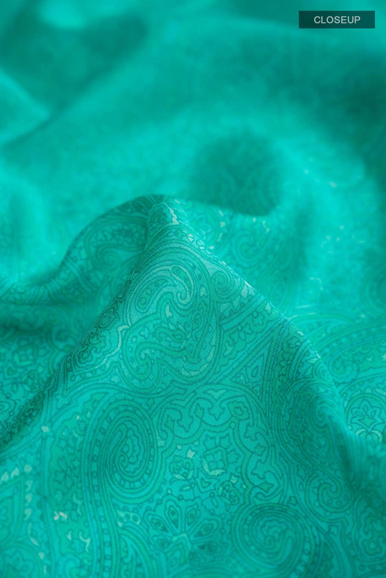 Green Crepe Saree