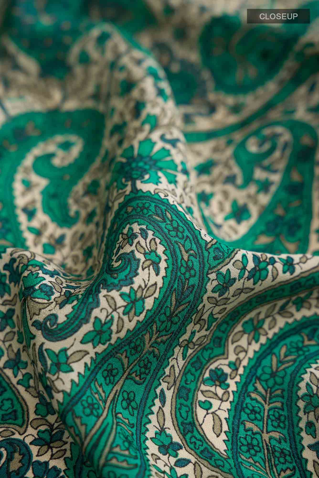 Green Crepe Saree