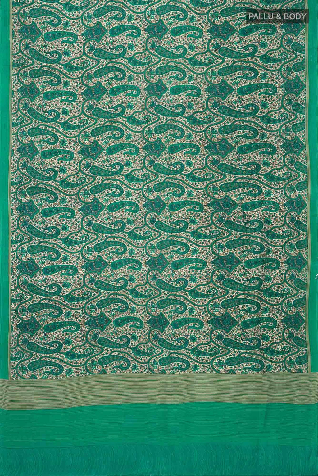 Green Crepe Saree
