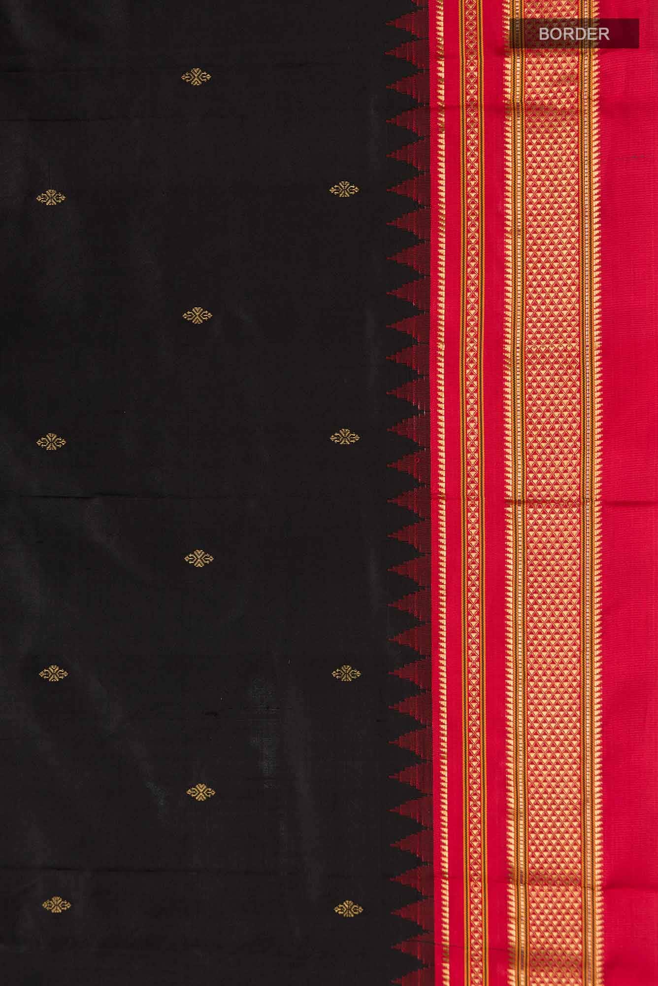 Black Bangalore Silk Saree
