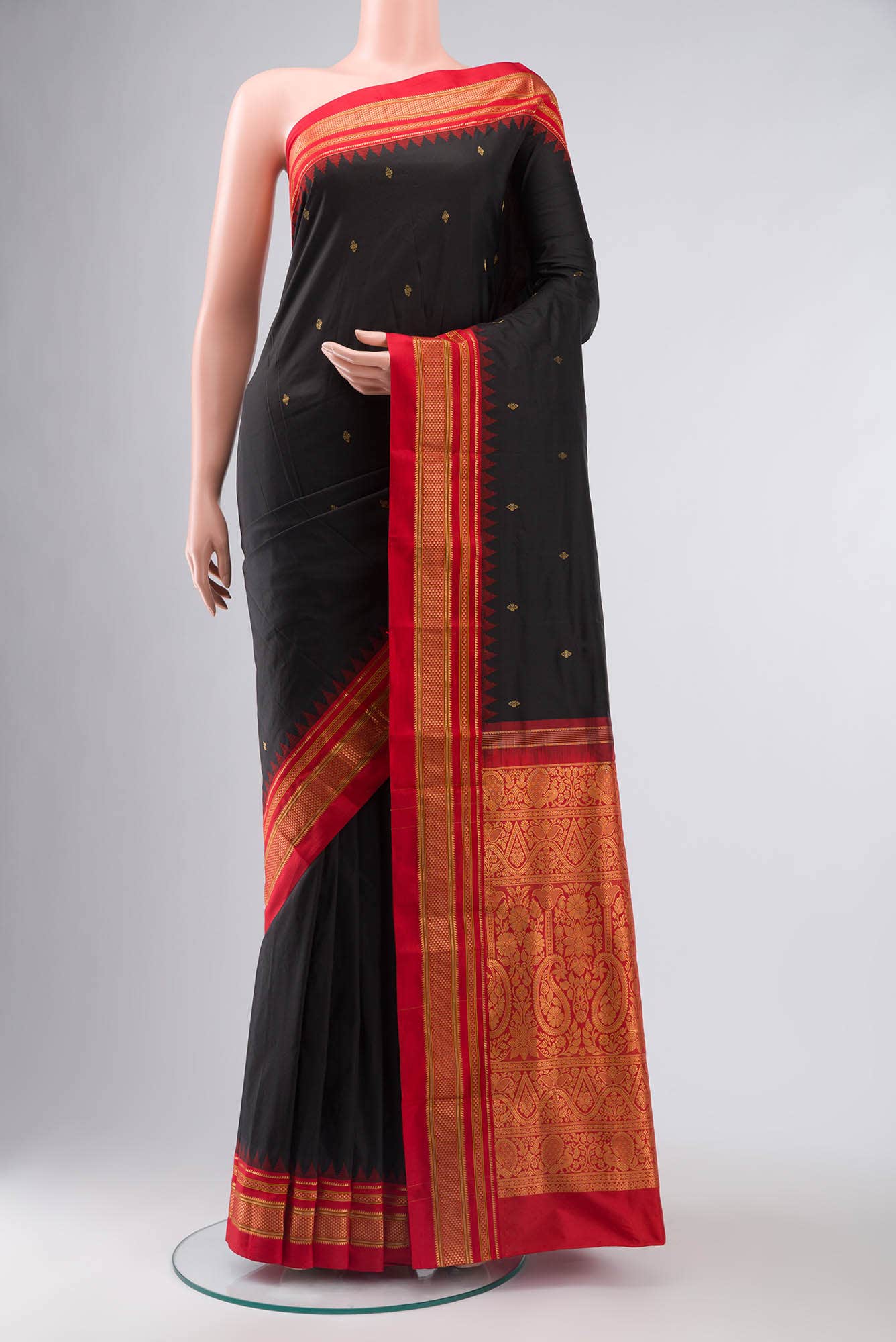 Black Bangalore Silk Saree