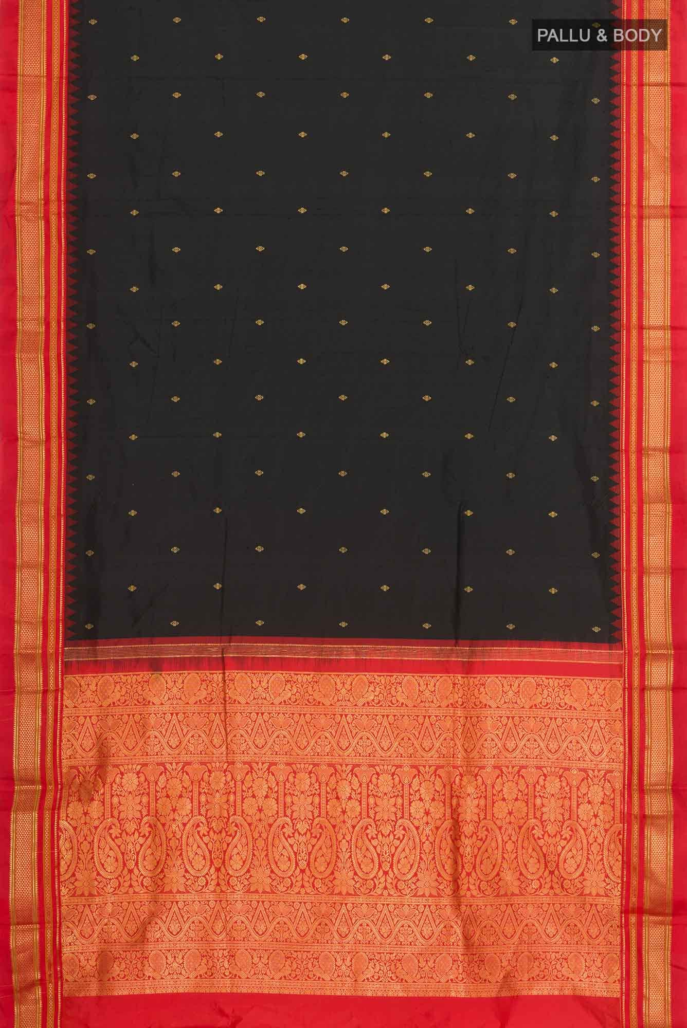 Black Bangalore Silk Saree