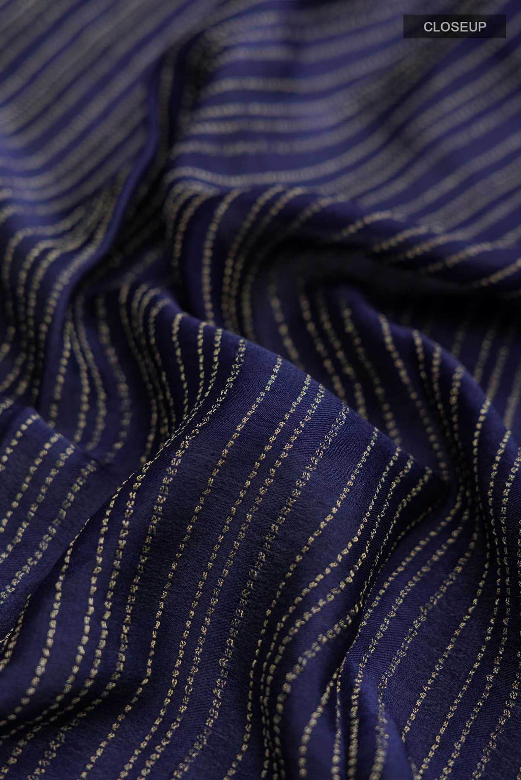 Navy Blue Mysore Crepe Saree