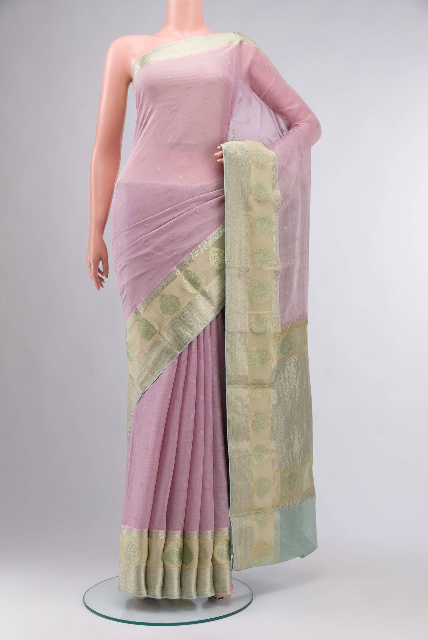 Pink Mysore Georgette Saree